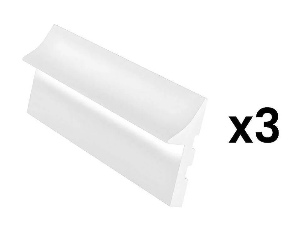 Set Van 3 Plinten Van Polystyreen L290 X H15 Cm Wit - Radeno