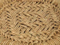 Set Van 2 Ronde Poefs Van Licht Naturelkleurig Rotan Mirtaka