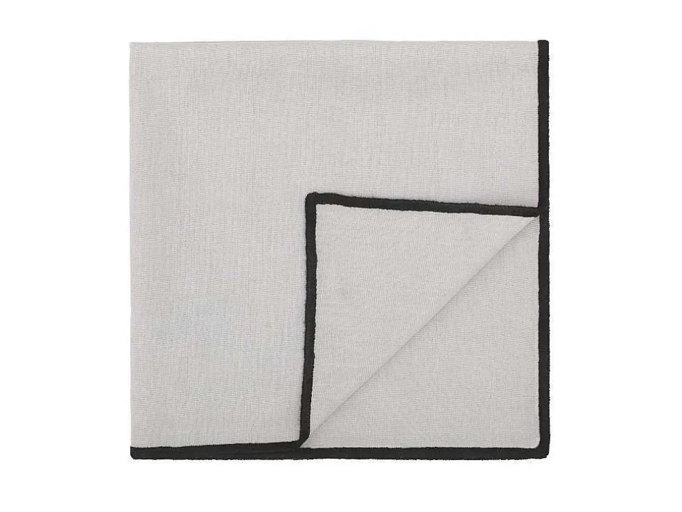 Set Van 4 Servetten Van Katoen En Linnen - 45 X 45 Cm - Taupegrijs - Borina