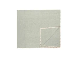 Set Van 4 Servetten Van Katoen - 45 X 45 Cm - Groen - Beige Rand - Loania