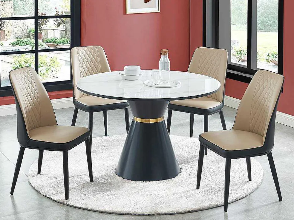 Set Van 2 Stoelen In Kunstleer En Metaal - Beige En Antraciet - Mildura