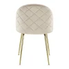 Set Van 2 Stoelen Melbourne - Fluweel En Goudkleurig Metaal - Beige