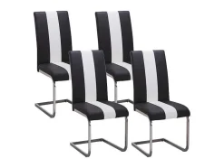 Set Van 4 Stoelen Trinity Van Kunstleer - Zwart En Wit - Van Pascal Morabito