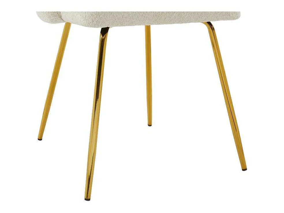 Set Van 2 Stoelen Van Bouclestof En Goudkleurig Metaal - Cremewit - Altinam Van Pascal Morabito