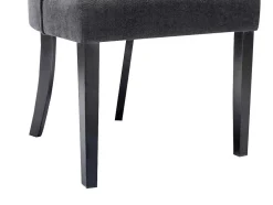 Set Van 6 Stoelen Van Stof En Heveahout - Grijs - Mervia