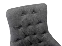 Set Van 6 Stoelen Van Stof En Heveahout - Grijs - Mervia