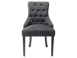 Set Van 6 Stoelen Van Stof En Heveahout - Grijs - Mervia