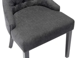 Set Van 6 Stoelen Van Stof En Heveahout - Grijs - Mervia
