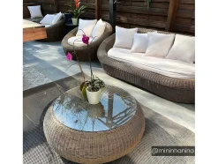 Set Van 2 Tuinstoelen Van Karamelkleurig Gevlochten Hars - Whiteheaven
