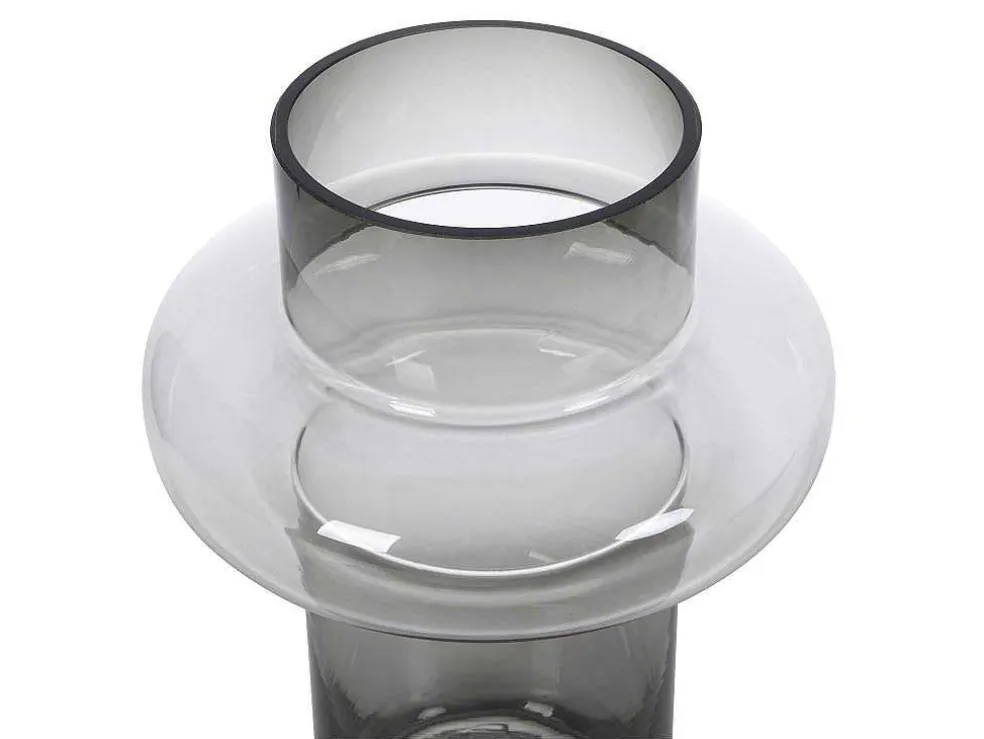 Set Van 2 Vazen Van Getint Glas - D25 X H30 Cm - Glas - Gerookt Grijs - Valoit