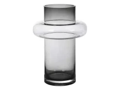 Set Van 2 Vazen Van Getint Glas - D25 X H30 Cm - Glas - Gerookt Grijs - Valoit
