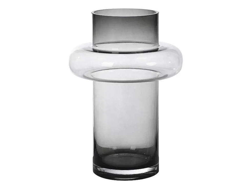 Set Van 2 Vazen Van Getint Glas - D25 X H30 Cm - Glas - Gerookt Grijs - Valoit
