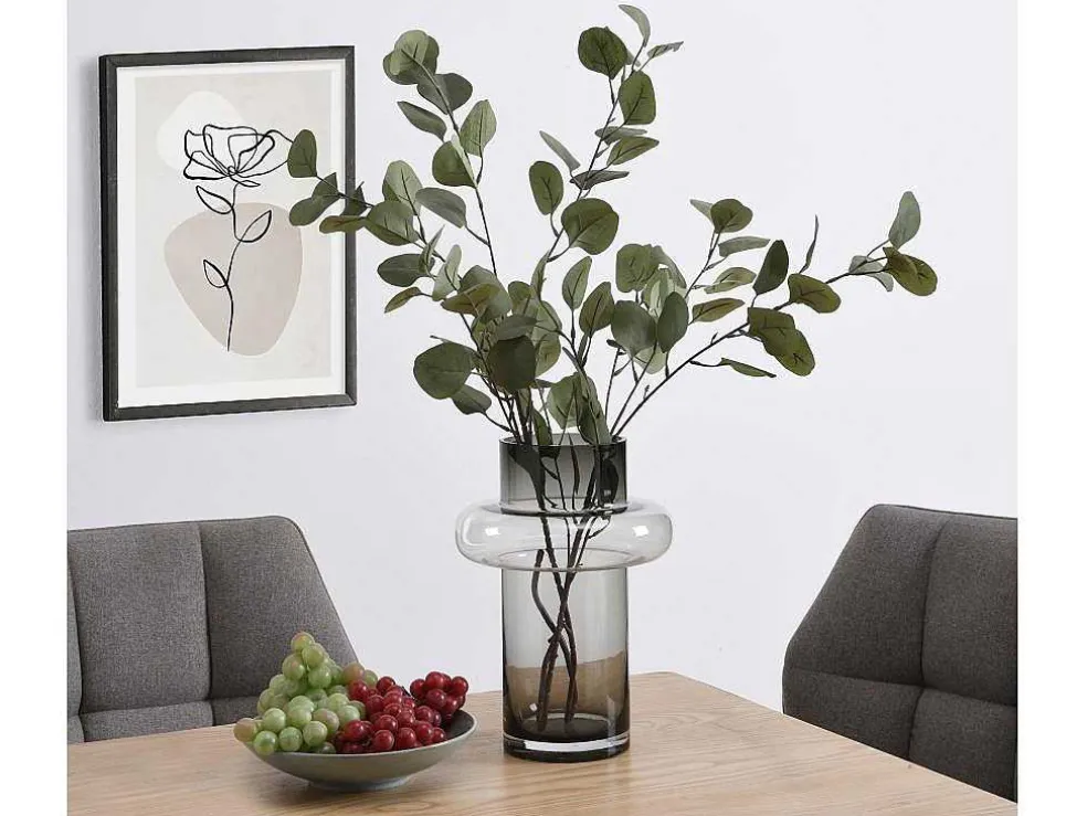Set Van 2 Vazen Van Getint Glas - D25 X H30 Cm - Glas - Gerookt Grijs - Valoit