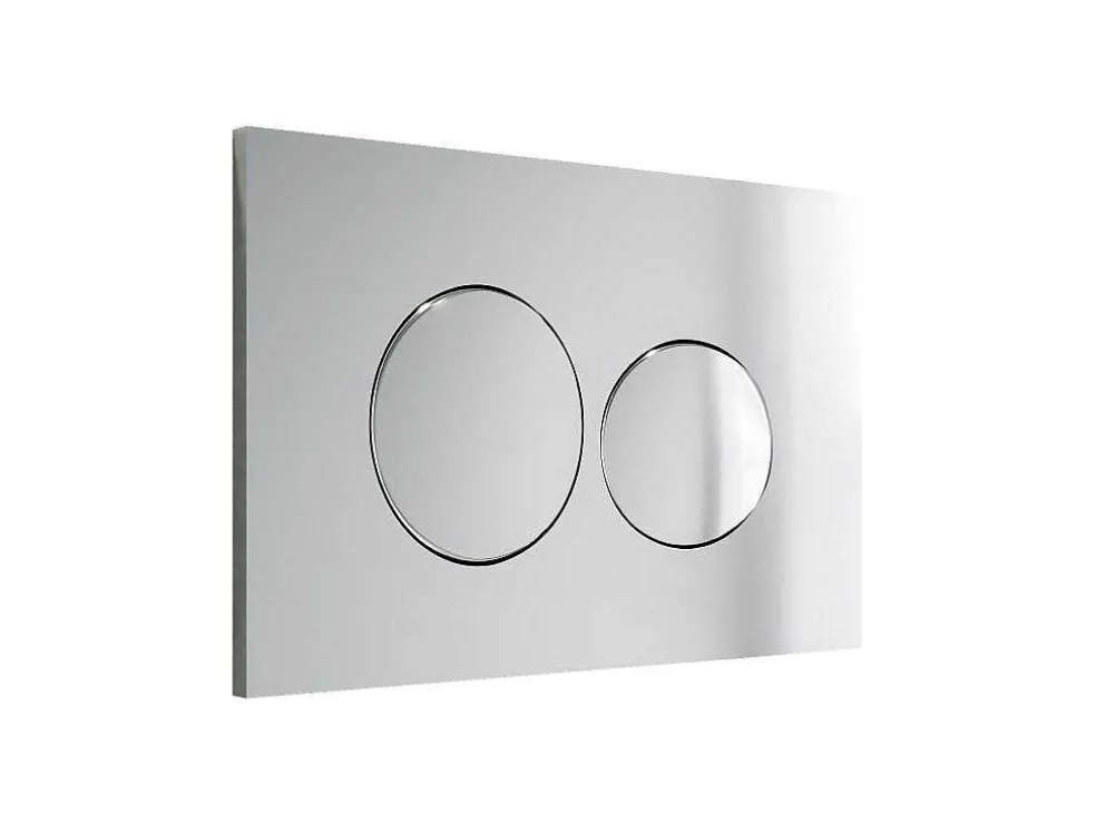 Set Voor Witte Hang-Wc Met Voorwandsysteem En Chroomkleurige Ronde Bedieningsplaat - Clemona