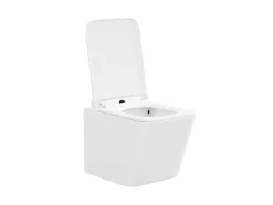 Set Voor Witte Hang-Wc Met Voorwandsysteem En Chroomkleurige Ronde Bedieningsplaat - Clemona