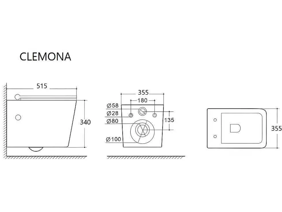 Set Voor Witte Hang-Wc Met Voorwandsysteem En Chroomkleurige Ronde Bedieningsplaat - Clemona