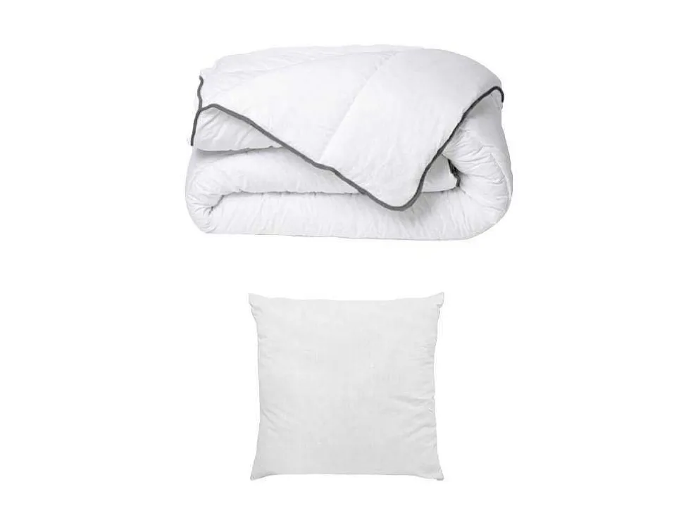 Set Zijdezacht Dekbed 140 X 200 Cm + 1 Hoofdkussens 60 X 60 Cm - Wit - Biesya