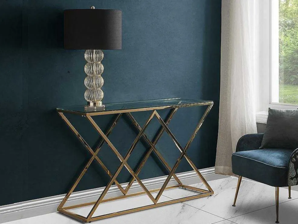 Sidetable Charlotte - Gehard Glas En Staal - Goudkleurig - Van Pascal Morabito