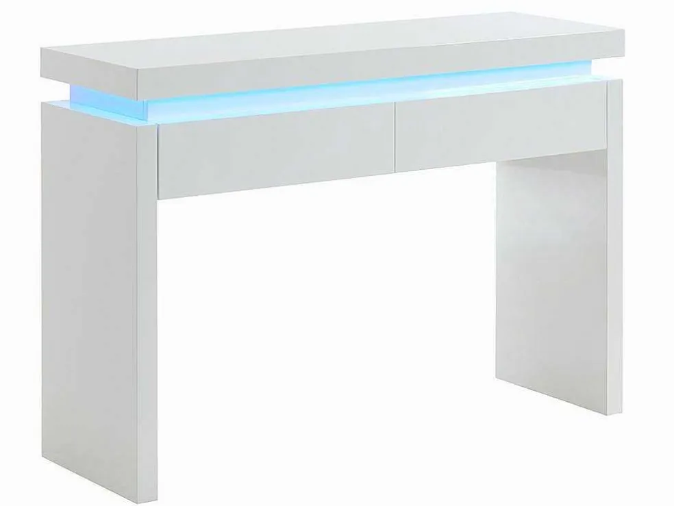 Sidetable Emerson - Met Led-Verlichting - 2 Lades - Wit Gelakt Mdf