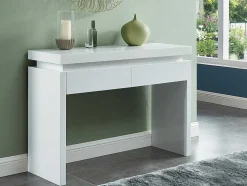 Sidetable Emerson - Met Led-Verlichting - 2 Lades - Wit Gelakt Mdf
