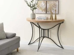 Sidetable In Mdf En Metaal - Houtlook En Zwart - Lolana