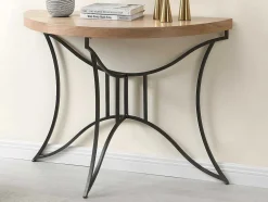 Sidetable In Mdf En Metaal - Houtlook En Zwart - Lolana