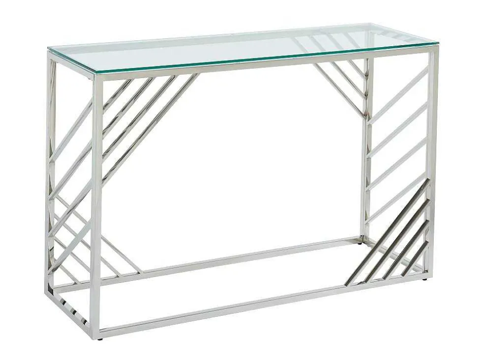 Sidetable Van Gehard Glas En Roestvrij Staal - Chroom - Simato - Van Pascal Morabito