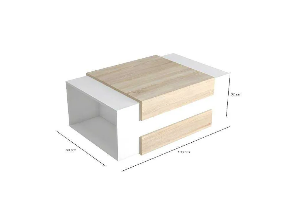 Simon Koffietafel, Wit, Sonoma, 100X60X35 Cm, Epikasa