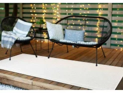 Sisal Tapijt, Loper Timo 5979 Buitenshuis Kader Wit 60X300 Cm