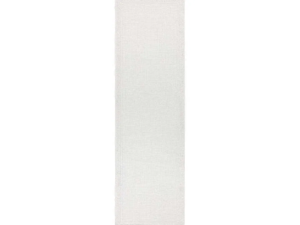 Sisal Tapijt, Loper Timo 5979 Buitenshuis Kader Wit 80X250 Cm