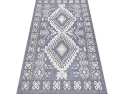 Sisal Tapijt Sion Azteeks 3007 Plat Te Weven Blauw / Roze / Ecru 140X190 Cm