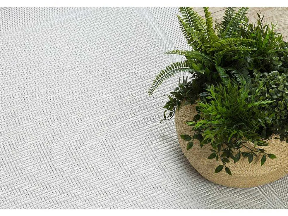 Sisal Tapijt Timo 5979 Buitenshuis Kader Wit 140X190 Cm