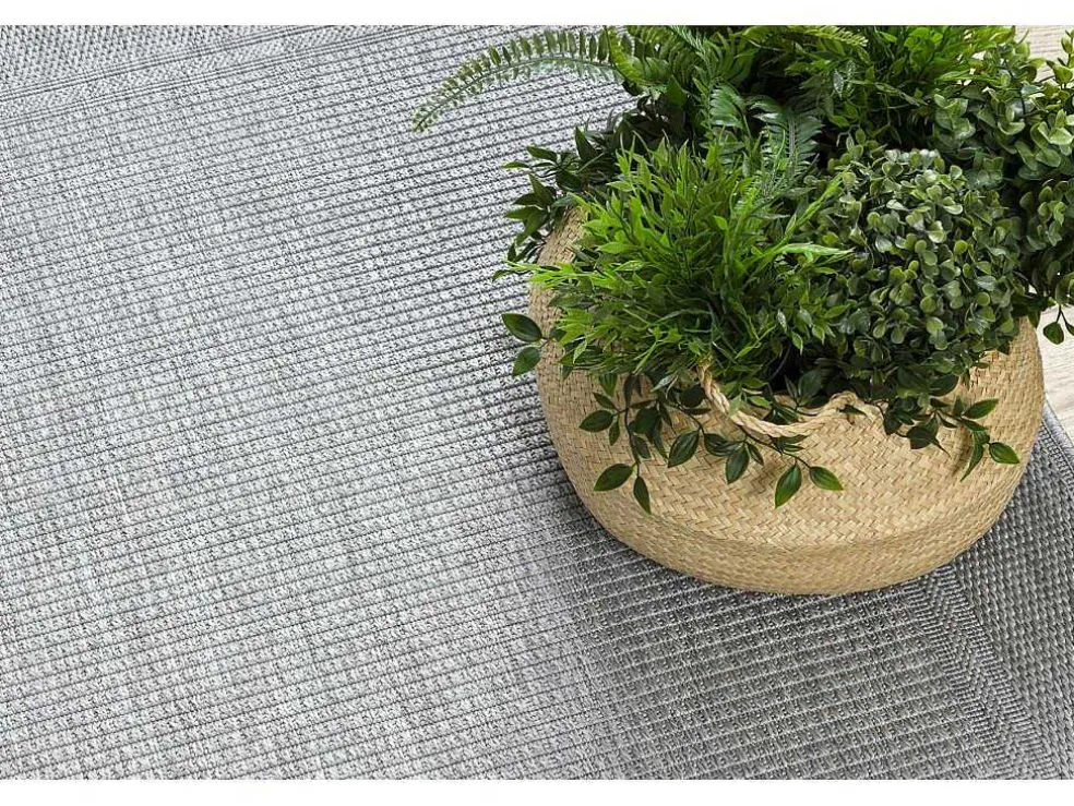 Sisal Tapijt Timo 5979 Buitenshuis Kader Grijskleuring 180X270 Cm