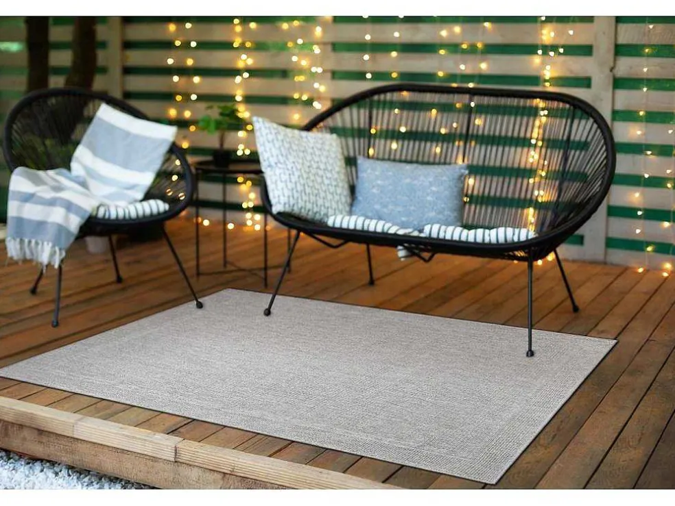 Sisal Tapijt Timo 5979 Buitenshuis Kader Grijskleuring 180X270 Cm