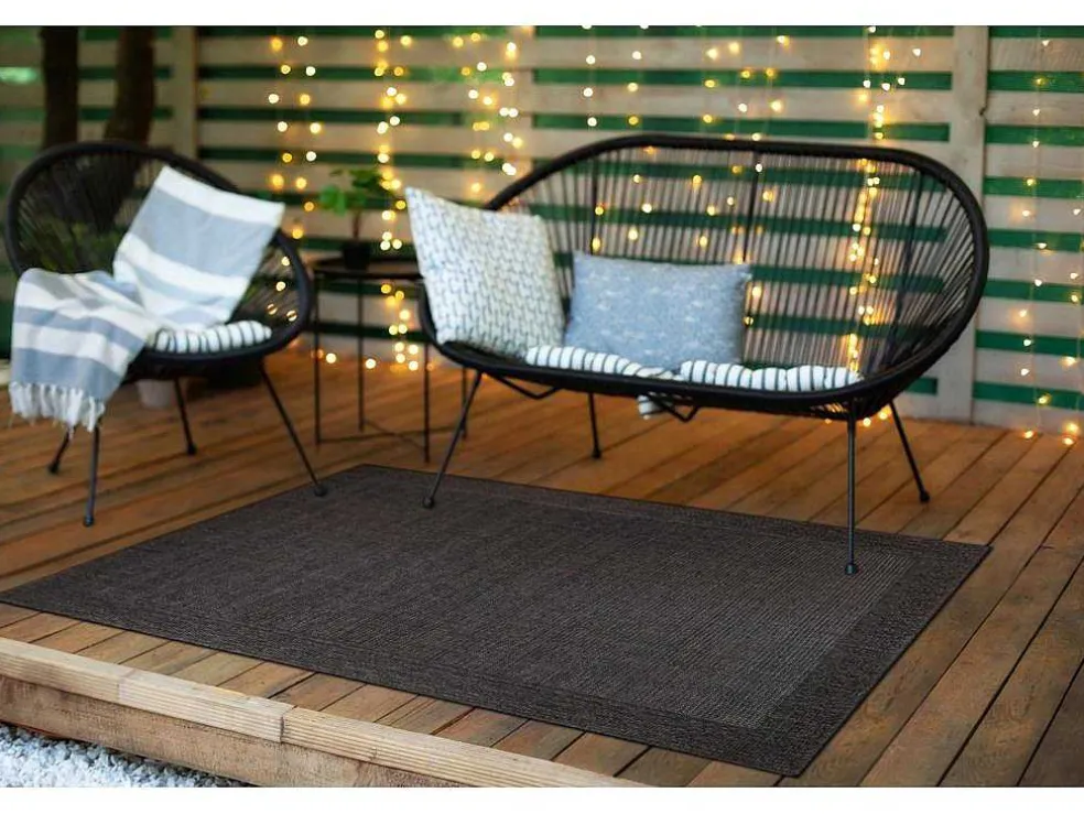 Sisal Tapijt Timo 5000 Buitenshuis Kader Zwart 280X370 Cm