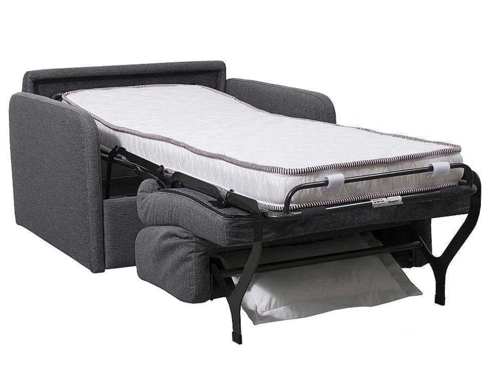 Slaapfauteuil Met Matras Van Stof Nadoa - Slaapafmeting 70 Cm - Antraciet