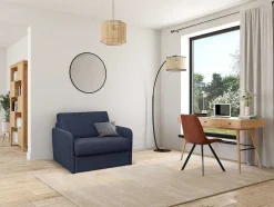 Slaapfauteuil Met Matras Van Stof Nadoa - Slaapafmeting 70 Cm - Blauw