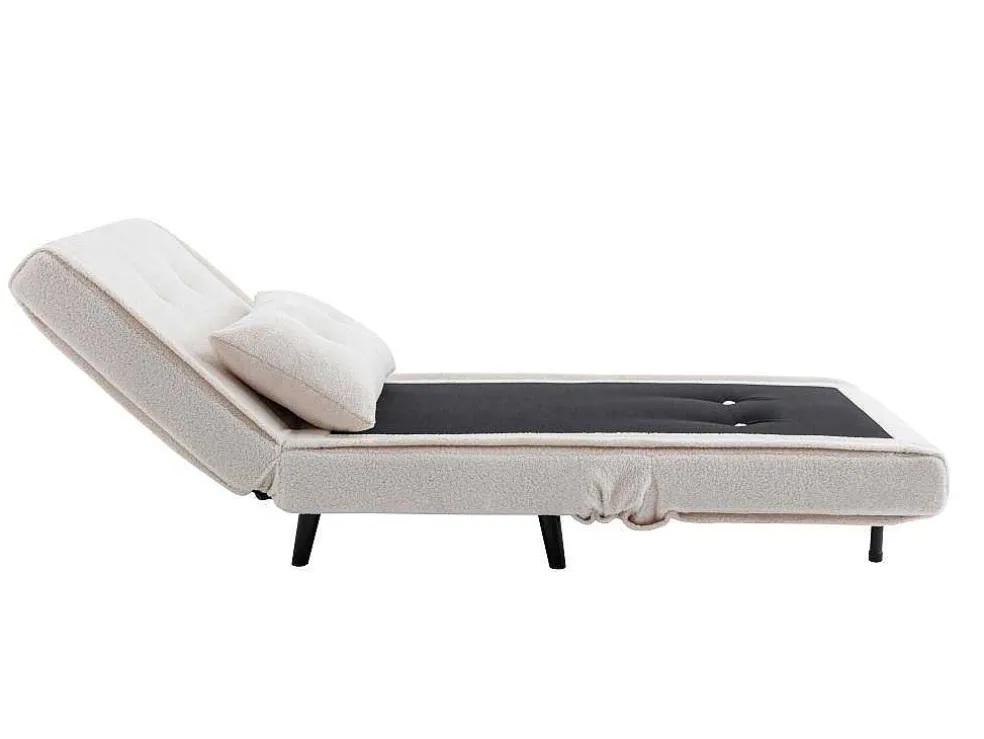 Slaapfauteuil Van Ivoorwitte Bouclestof Uribia