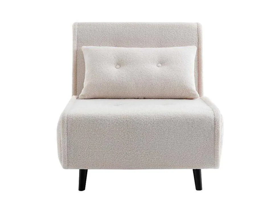 Slaapfauteuil Van Ivoorwitte Bouclestof Uribia