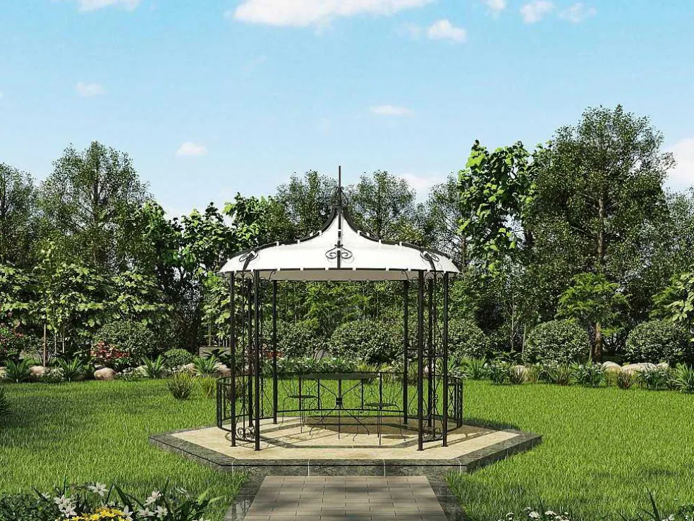 Smeedijzeren Tuinkiosk Van Metaal Tilcara - D300 X H290 Cm - Zwart