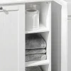 Sobuy Bzr105-W Waszak Waskast Met 3 Planken En 1 Uitneembare Wasmand