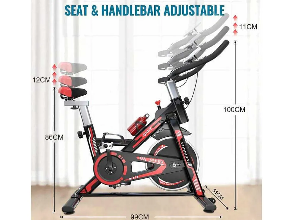 Spin Bike Stationaire Indoor Cycling Bike Met Riemaandrijving 10Kg Vliegwiel