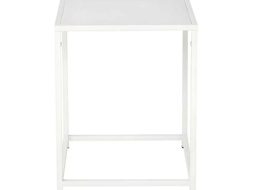 Staal Bijzettafel 38X37 Cm Wit.