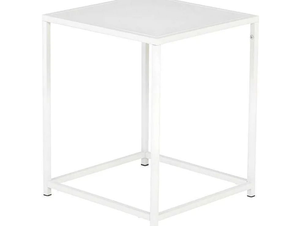 Staal Bijzettafel 38X37 Cm Wit.