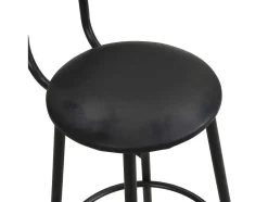 Staande Eettafel - 1 Tafel En 2 Krukken - Ronde Tafel Met Opbergplank - Zwart & Grijs