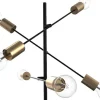 Staande Lamp Met Industriele Stijl En Meerdere Lampjes Klepton - Metaal - 49,5 X 28,5 X 146,5 Cm - Zwart En Goudkleurig