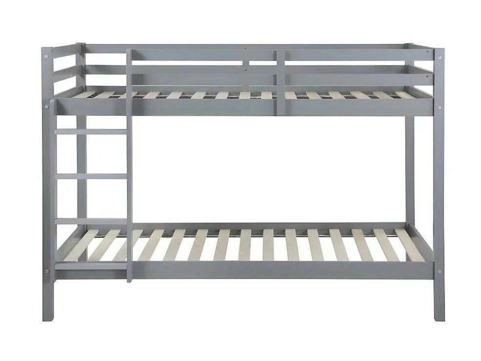 Stapelbed Anicet Ii - 2 X 90X 190 Cm - Massief Grenen - Grijs + Matras