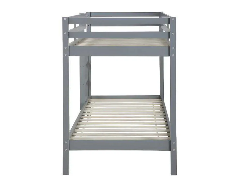 Stapelbed Anicet Ii - 2 X 90X 190 Cm - Massief Grenen - Grijs + Matras