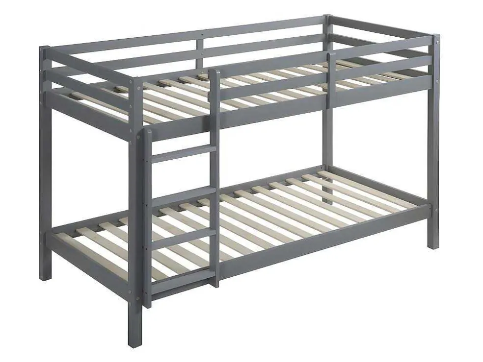 Stapelbed Anicet Ii - 2 X 90X 190 Cm - Massief Grenen - Grijs + Matras