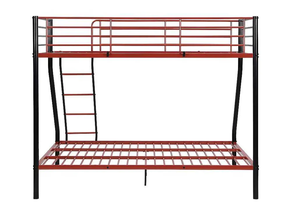 Stapelbed Elevatio Iv - 90 En 140 X 190 Cm - Staal - Zwart En Rood